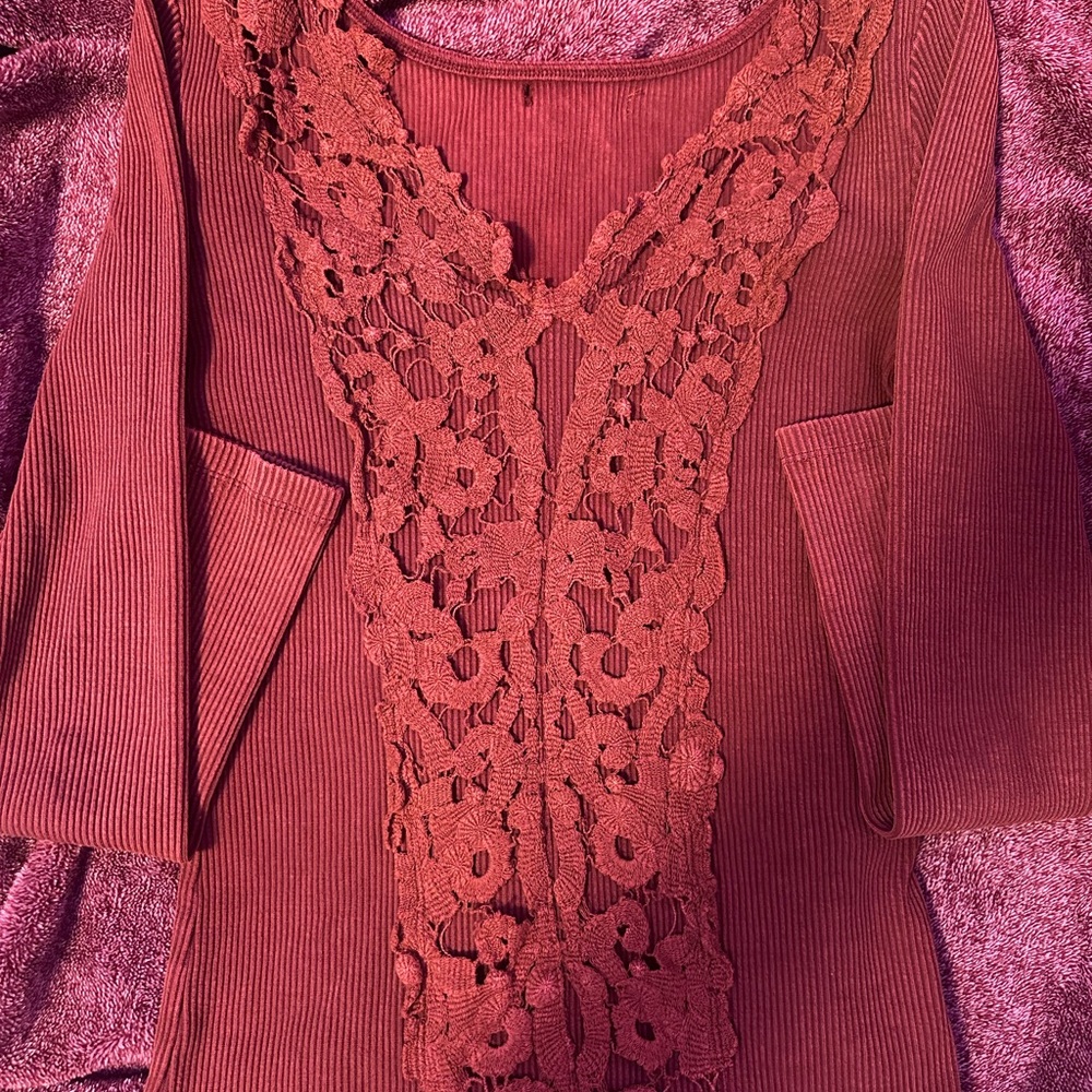 Elegant Burgundy Lace Top